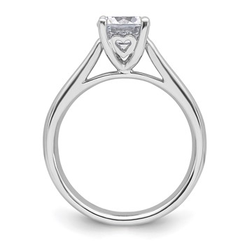 14k White Gold 1.25 carat (7.00 mm) 4-Prong with Heart Round Solitaire Engagement Ring Mounting — alternate view