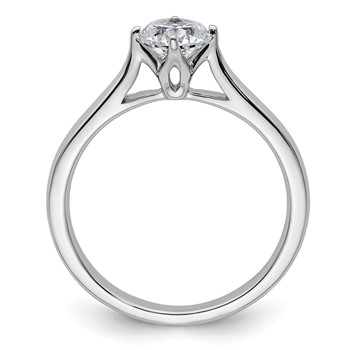 14k White Gold 3/4 carat (5.80 mm) 4-Prong Round Solitaire Engagement Ring Mounting — alternate view