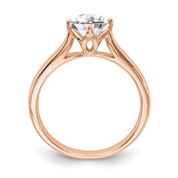 14k Rose Round Solitaire Engagement Polished Mounting — alternate view