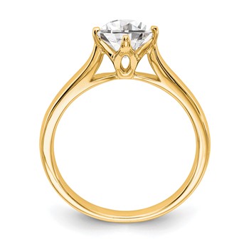 14k Yellow Round Solitaire Eng Polished Mounting — alternate view