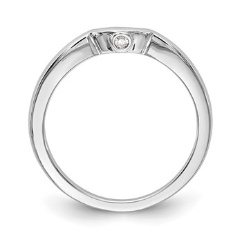 14k White Gold Diamond Wedding Band — alternate view