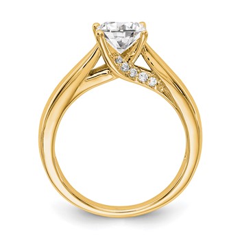 14k Yellow Round Solitaire Eng Ring Mounting — alternate view