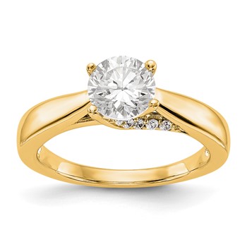 14k Yellow Round Solitaire Eng Ring Mounting