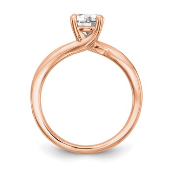 14k Rose Round Solitaire Eng Polished Mounting — alternate view