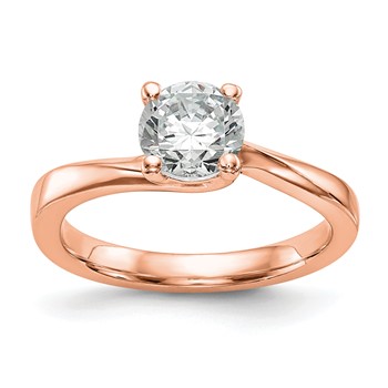 14k Rose Round Solitaire Eng Polished Mounting