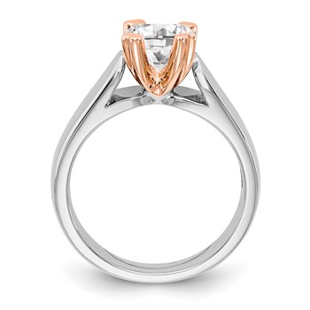 14k Two-tone Round Solitaire Engagement Ring Mounting — alternate view
