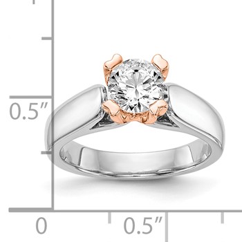 14K White Round Solitaire Engagement Ring Mounting — alternate view