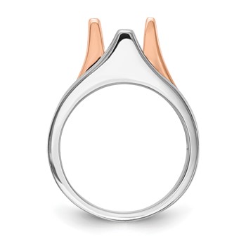 14k Two-tone 1 carat (6.50 mm) 4-Prong Round Solitaire Engagement Ring Mounting — alternate view