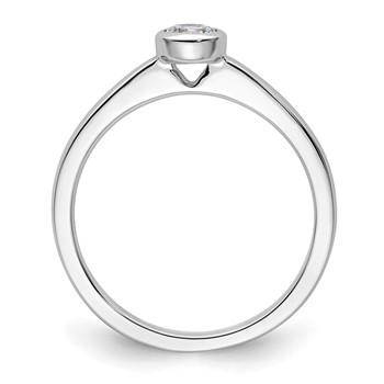 14k White Gold 1/4 carat (4.10 mm) Bezel Round Solitaire Engagement Ring Mounting — alternate view