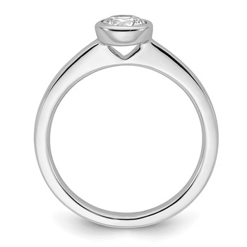 14k White Gold 1/2 carat (5.20 mm) Bezel Round Solitaire Engagement Ring Mounting — alternate view