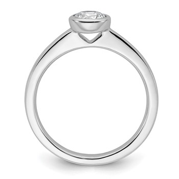14k Rose Round Bezel Solitaire Engagement Ring Mounting — alternate view