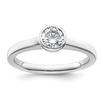 14k Rose Round Bezel Solitaire Engagement Ring Mounting