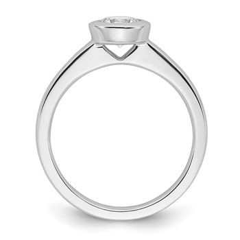 14k White Gold 3/4 carat (5.80 mm) Bezel Round Solitaire Engagement Ring Mounting — alternate view