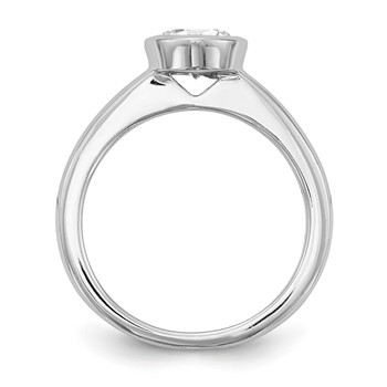 14k White Gold 1 carat (6.50 mm) Bezel Round Solitaire Engagement Ring Mounting — alternate view