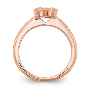 14k Rose Round Bezel Solitaire Engagement Ring Mounting — alternate view