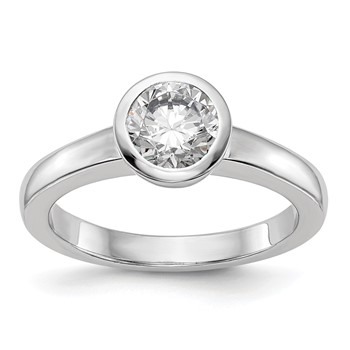 Platinum Round Bezel Solitaire Eng Ring Mounting