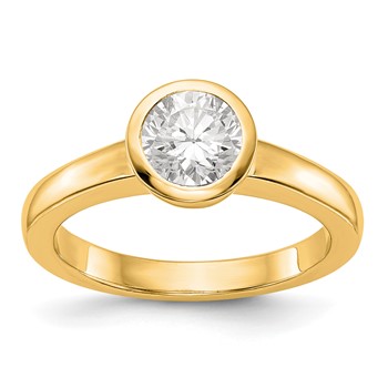 14k Yellow Round Bezel Solitaire Eng Ring Mounting
