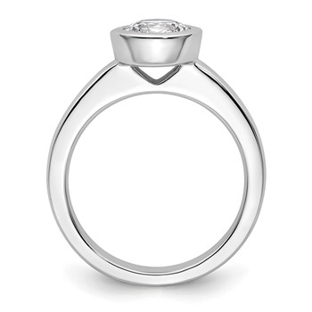 14k White Gold 1.25 carat (7.00 mm) Bezel Round Solitaire Engagement Ring Mounting — alternate view