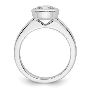 14k White Gold 1.5 carat (7.50 mm) Bezel Round Solitaire Engagement Ring Mounting — alternate view