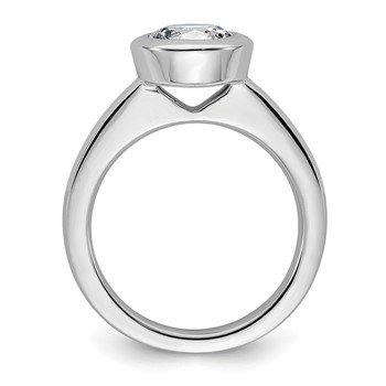 14k White Gold 2 carat (8.20 mm) Bezel Round Solitaire Engagement Ring Mounting — alternate view
