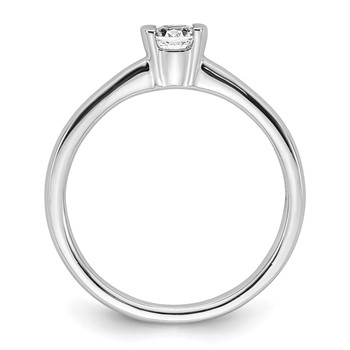 10K White Round Bezel Solitaire Engagement Ring Mounting — alternate view