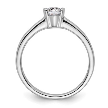 14k White Gold 1/3 carat (4.50 mm) Half-Bezel Round Solitaire Engagement Ring Mounting — alternate view