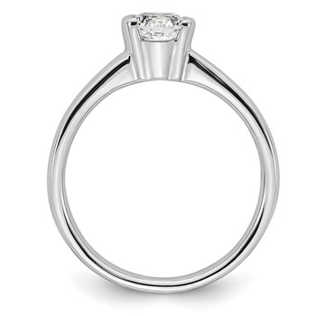 14k White Gold 1/2 carat (5.20 mm) Half-Bezel Round Solitaire Engagement Ring Mounting — alternate view
