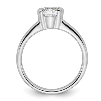 14k White Gold 3/4 carat (5.80 mm) Half-Bezel Round Solitaire Engagement Ring Mounting — alternate view