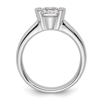 14k White Gold 1.25 carat (7.00 mm) Half-Bezel Round Solitaire Engagement Ring Mounting — alternate view