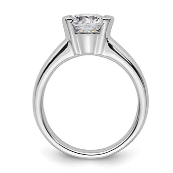 14k White Gold 1.5 carat (7.50 mm) Half-Bezel Round Solitaire Engagement Ring Mounting — alternate view