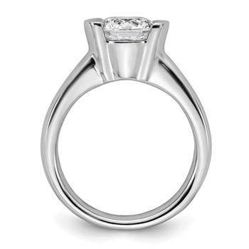 14k White Gold 2 carat (8.20 mm) Half-Bezel Round Solitaire Engagement Ring Mounting — alternate view