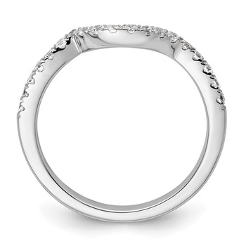 14k White Gold 1/3 carat Diamond Contoured Complete Wedding Band — alternate view