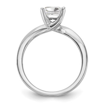 14k White Gold 1 carat (5.70mm) 4-Prong Square Princess Solitaire Engagement Ring Mounting — alternate view