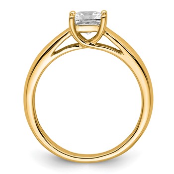 14k Yellow Gold Square Solitaire Engagement Ring Mounting — alternate view
