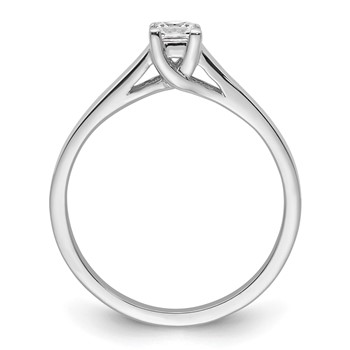 14k White Gold 1/4 carat (3.50mm) V-End Square Princess Solitaire Engagement Ring Mounting — alternate view