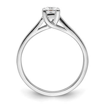 14k White Gold 1/3 carat (4.00mm) V-End Square Princess Solitaire Engagement Ring Mounting — alternate view