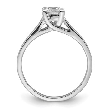 14k White Gold 3/4 carat (5.00mm) V-End Square Princess Solitaire Engagement Ring Mounting — alternate view