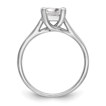 14k White Gold 1 carat (5.70mm) V-End Square Princess Solitaire Engagement Ring Mounting — alternate view
