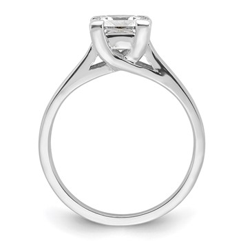 14k White Gold 1.25 carat (6.00mm) V-End Square Princess Solitaire Engagement Ring Mounting — alternate view