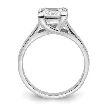 14k White Gold 2 carat (7.00mm) V-End Square Princess Solitaire Engagement Ring Mounting — alternate view