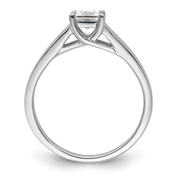 14k White Gold 1/3 carat (4.00mm) 4-Prong Square Princess Solitaire Engagement Ring Mounting — alternate view