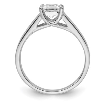 14k White Gold 3/4 carat (5.00mm) 4-Prong Square Princess Solitaire Engagement Ring Mounting — alternate view