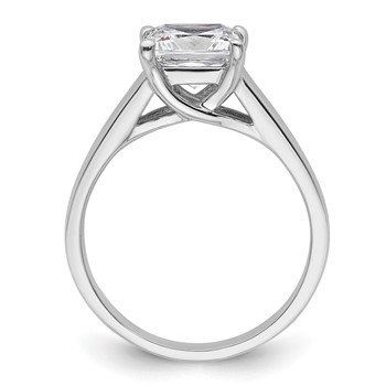 14k White Gold 1.5 carat (6.40mm) 4-Prong Square Princess Solitaire Engagement Ring Mounting — alternate view