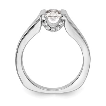 14k White Gold Square Solitaire Semi-mount Engagement Ring — alternate view