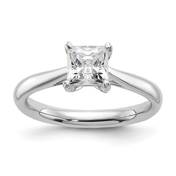 14k White Gold 1/3 carat (4.00mm) 4-Prong Square Princess Solitaire Engagement Ring Mounting