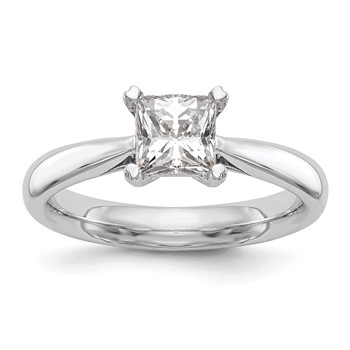 Platinum Square Solitaire Engagement Ring Mounting