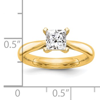 14k Yellow Gold Square Solitaire Engagement Ring Mounting — alternate view