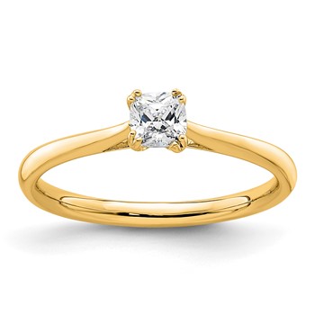 14k Yellow Gold Cushion-cut Solitaire Engagement Ring Mounting