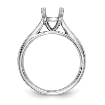 14k White Gold 3/4 carat (6.00mm) 4-Prong Cushion-cut Solitaire Engagement Ring Mounting — alternate view