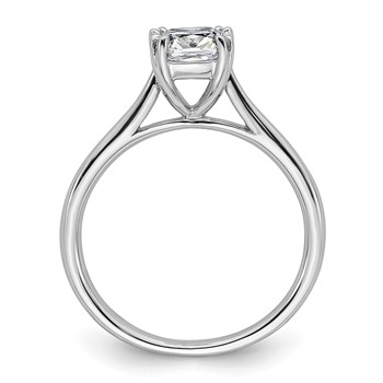 14k White Gold 1.25 carat (6.50mm) 4-Prong Cushion-cut Solitaire Engagement Ring Mounting — alternate view
